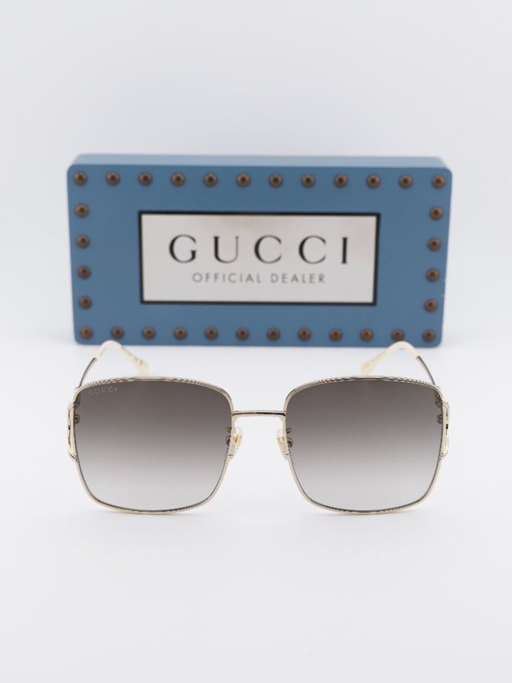 Gucci GG1018SK 003 Square Sunglasses - Gold / Brown - Picture 6 of 12